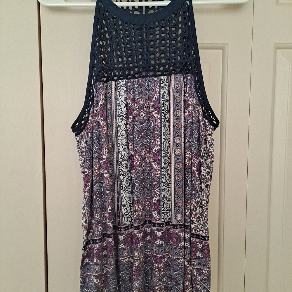 Daniel Rainn (Stitch Fix) Rauly Crochet Neckline Knit Top, Sz XL